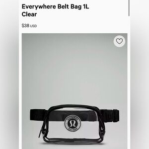 Lululemon Clear Belt Bag